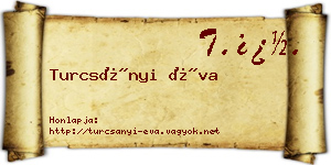 Turcsányi Éva névjegykártya